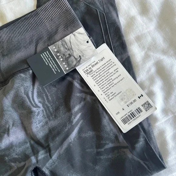 🆕 Lululemon Ebb to Street Tight Wash Stone Wash Graphite Grey - Picture 5 of 8